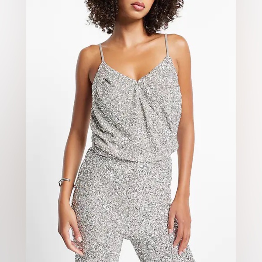 SHIPS TODAY Express NWT Sequin Cami Bodysuit NYE Outfit🍾🎇🥂